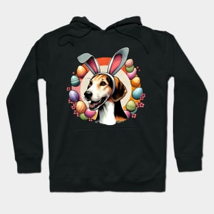 Easter Merriment with English Foxhound in Bunny Ears Hoodie